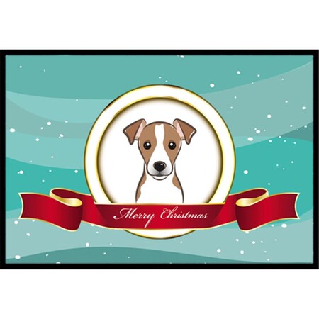 Carolines Treasures Jack Russell Terrier Merry Christmas Indoor and Outdoor Mat- 18 x 27 in. BB1570MAT